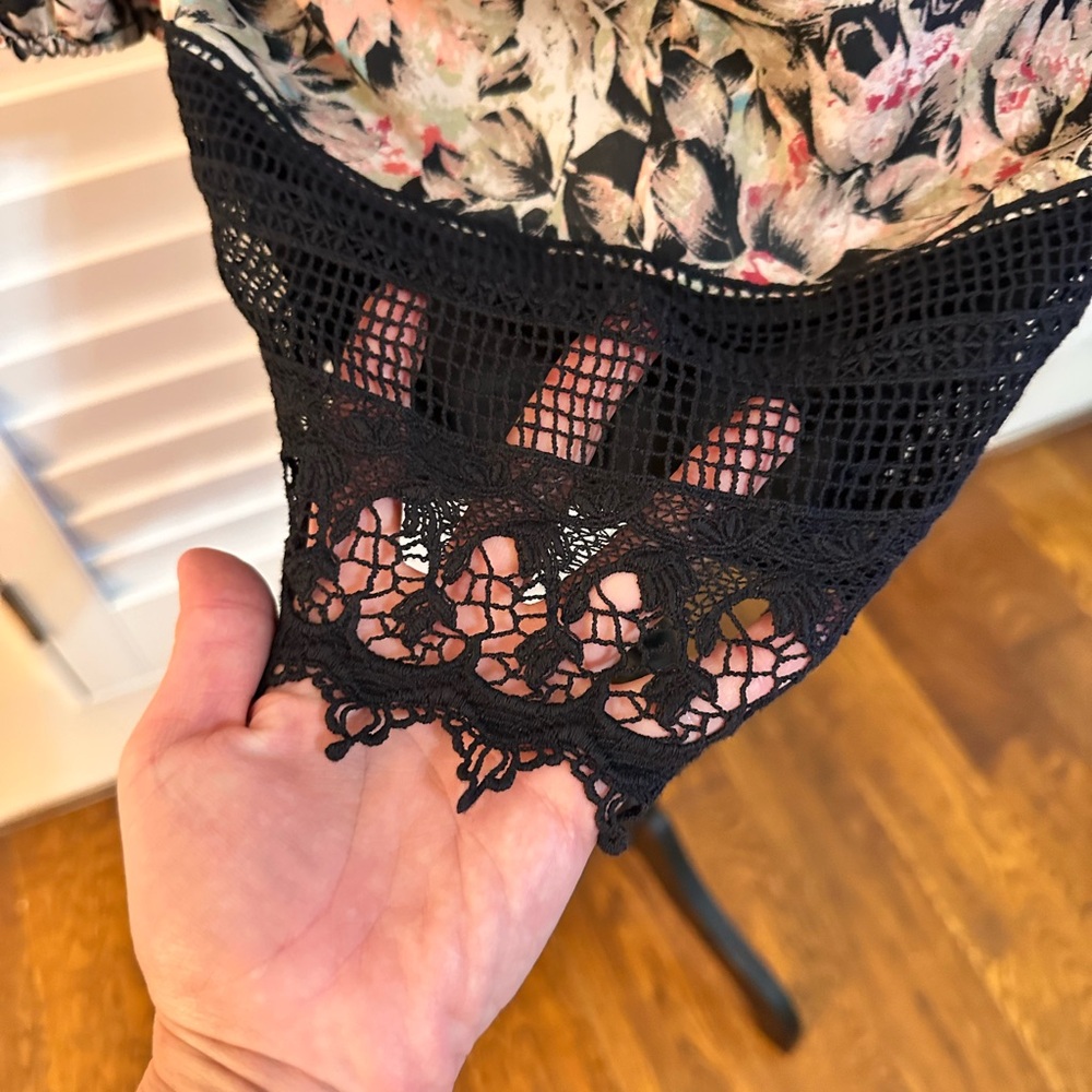 BCBGeneration Black Lace Floral Dress - Picture 3 of 5
